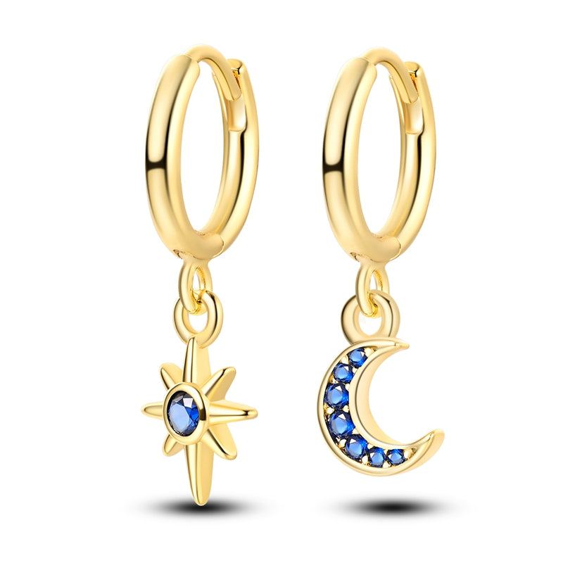 Aretes Estrella Luna Circonia