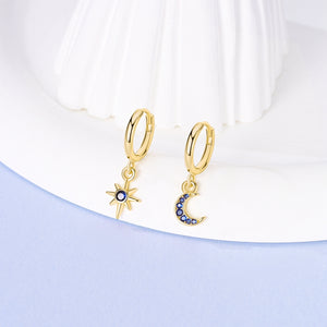 Aretes Estrella Luna Circonia