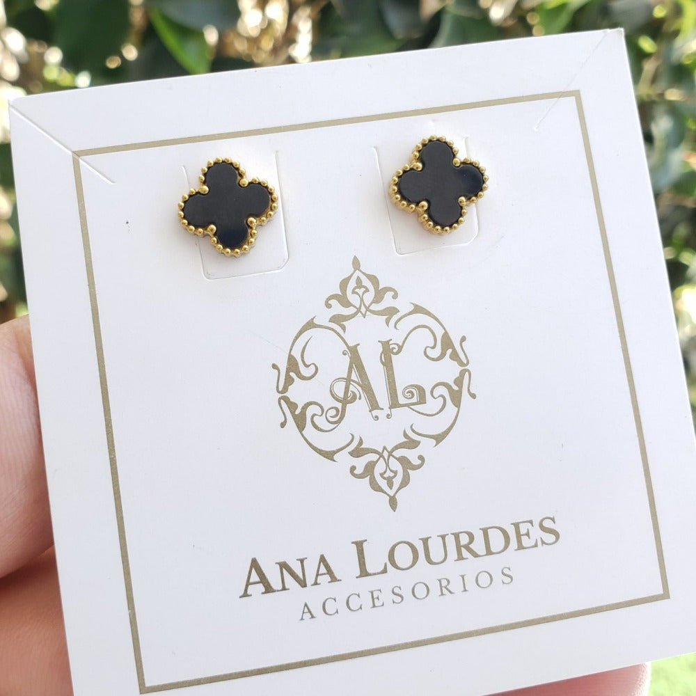 Aretes Trébol Negro