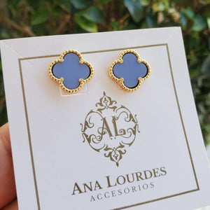 Aretes Trébol Azul