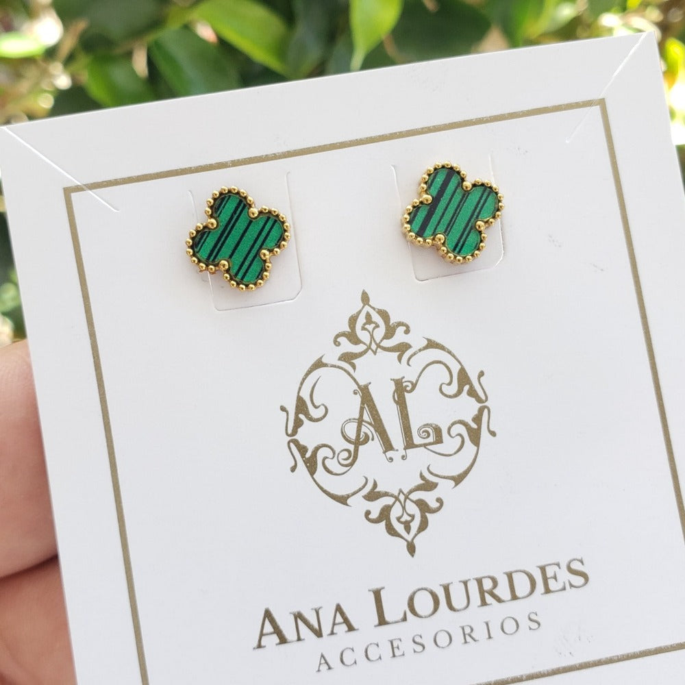 Aretes Trébol Verde