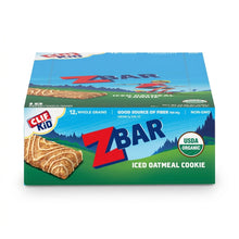 Cargar imagen en el visor de la galería, Caja de barras energéticas horneadas de avena orgánica CLIF Kid Zbar sabor Iced Oatmeal Cookie