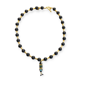 Collar pez Agata Negro