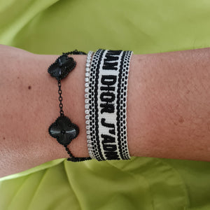 Pulsera Tejida CD Blanco