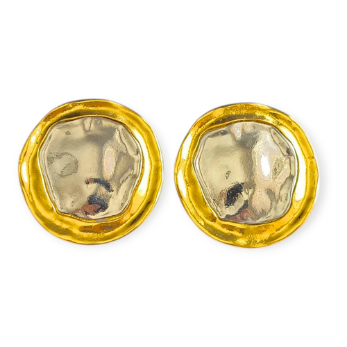Aretes Medallón Bicolor