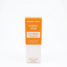 Cargar imagen en el visor de la galería, Caja de cartón blanca y naranja del suero facial con vitamina C de Trader Joe's.