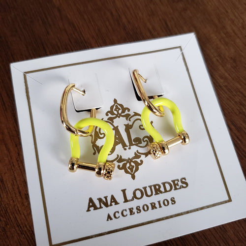 Aretes Herradura Neon