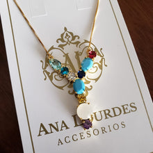 Cargar imagen en el visor de la galería, Collar Inicial Grande Circonia Colores