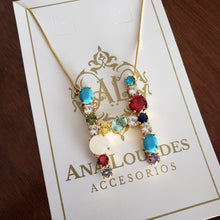 Cargar imagen en el visor de la galería, Collar Inicial Grande Circonia Colores
