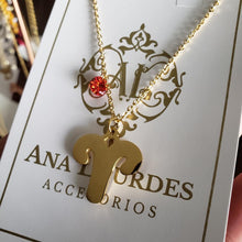 Cargar imagen en el visor de la galería, Collar Signo Zodiacal Acero Cristal