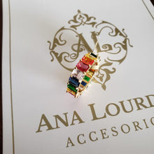 Cargar imagen en el visor de la galería, Anillo Arcoíris Cuadrado