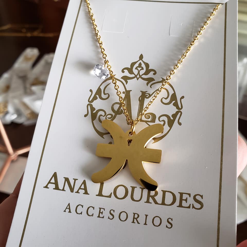 Collar Signo Zodiacal Acero Cristal