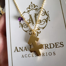 Cargar imagen en el visor de la galería, Collar Signo Zodiacal Acero Cristal