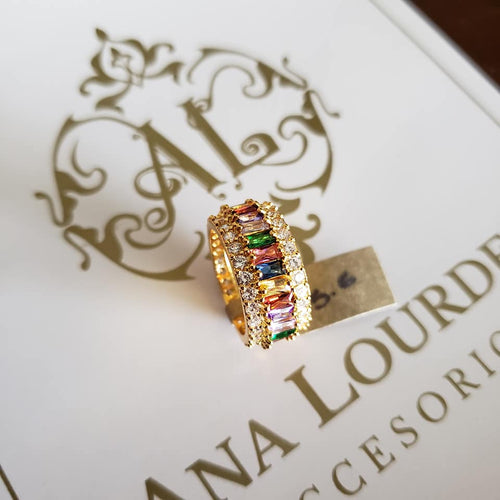 Anillo Arcoíris Baguette