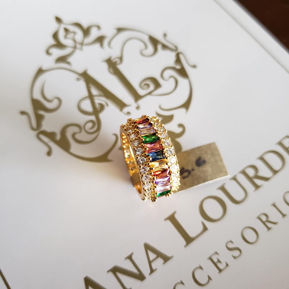 Anillo Arcoíris Baguette