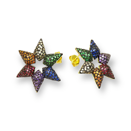 Aretes Estrella Circonia Color