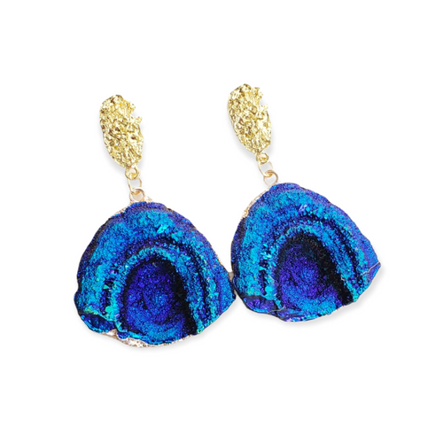 Aretes Druzy Azul